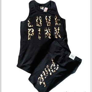 PINK Victoria Secret tank top and yoga shortie set extra small. New with tags